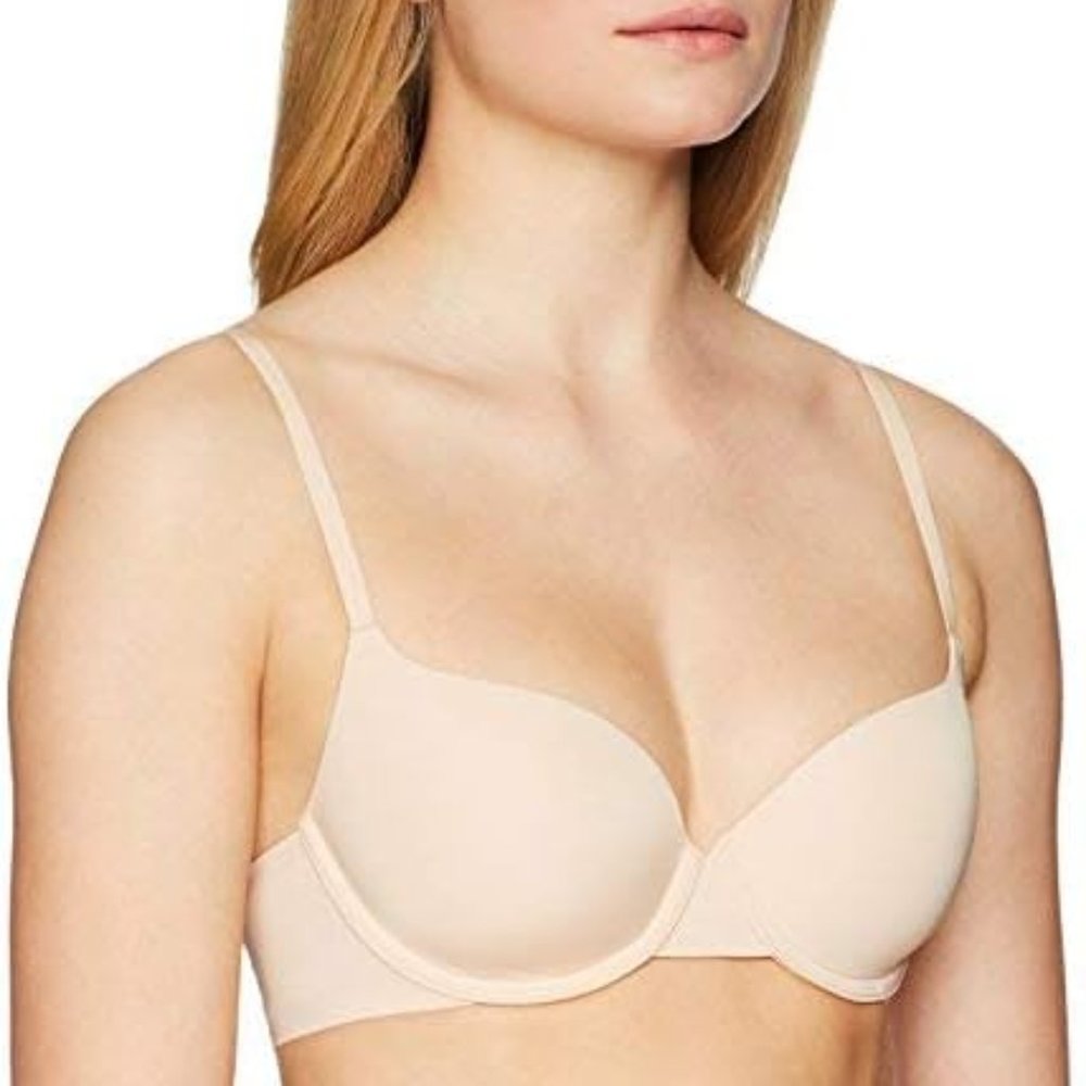 Mae Women's Demi Cup T-Shirt Bra, Beige, 36DD